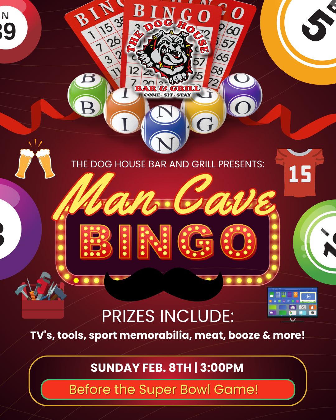 People playing Man Cave Bingo at The Dog House Bar and Grill in Maplewood, MN